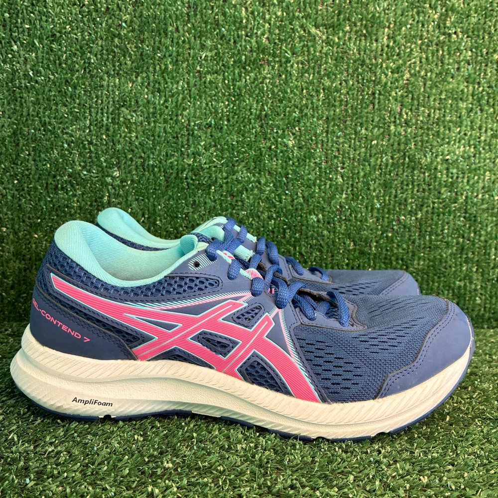 ASICS Gel-Contend 7 AmpliFoam Running Athleisure Activewear Shoes Blue Womens 8